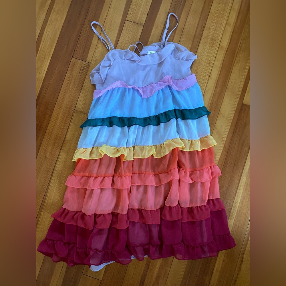 Multicolor chiffon dress with slip